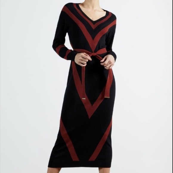 Ted Baker Dresses & Skirts - Ted Baker chevron dress with waist tie